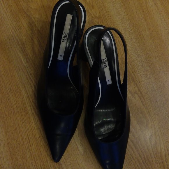 Black ZARA Sling Back Heels - Picture 4 of 4